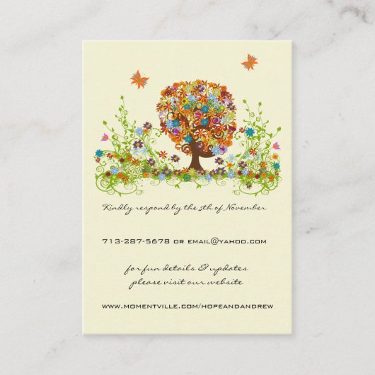 Blume Liebe Tree Response und Website Cards Begleitkarte (Vorderseite)