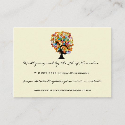 Blume Liebe Tree Response und Website Cards Begleitkarte (Vorderseite)