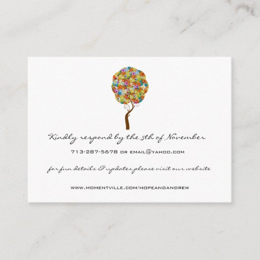 Blume Liebe Tree Response und Website Cards Begleitkarte (Vorderseite)