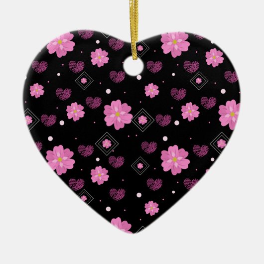Blume Liebe Valentine Muster Keramik Ornament (Vorne)