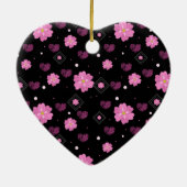 Blume Liebe Valentine Muster Keramik Ornament (Hinten)
