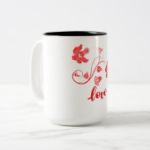 Blume Liebe Zweifarbige Tasse (Vorderseite Links)
