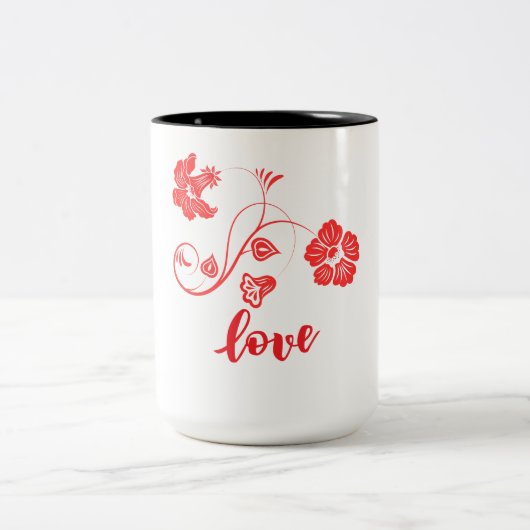 Blume Liebe Zweifarbige Tasse (Mittel)