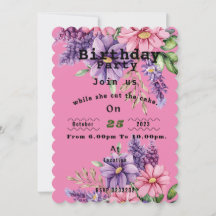 Blume Liebhaber zum Geburtstag Einladung