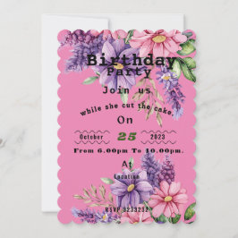 Blume Liebhaber zum Geburtstag Einladung