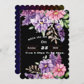 Blume Liebhaber zum Geburtstag Einladung (Vorne/Hinten)