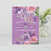 Blume Liebhaber zum Geburtstag Einladung (Stehend Vorderseite)