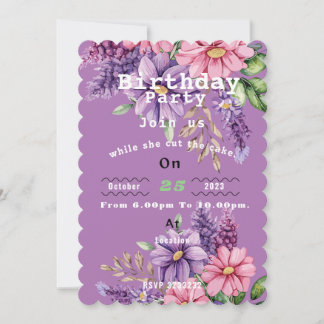 Blume Liebhaber zum Geburtstag Einladung