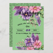 Blume Liebhaber zum Geburtstag Einladung (Vorne/Hinten)