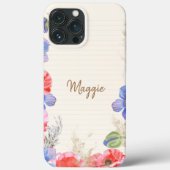 Blume liebt hübsche pastellfarbene Monogramm-Schri Case-Mate iPhone Hülle (Rückseite)