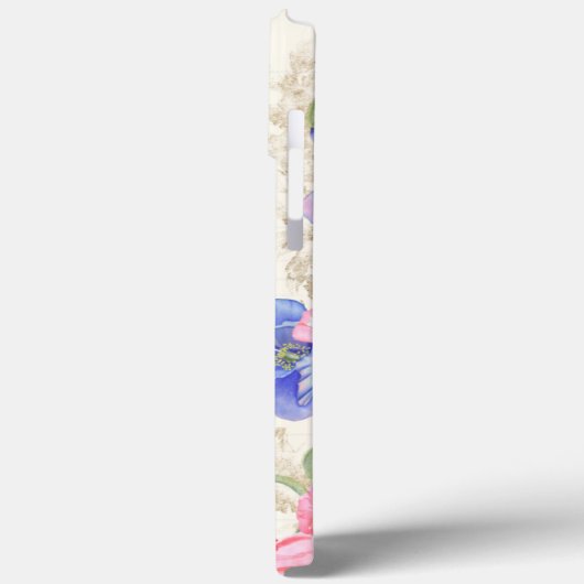 Blume liebt hübsche pastellfarbene Monogramm-Schri Case-Mate iPhone Hülle (Rückseite / Links)