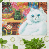 Blume liebt Katze, Louis Wain Handtuch (Gefaltet)