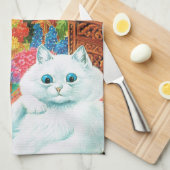 Blume liebt Katze, Louis Wain Handtuch (Viertel Falte)