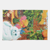 Blume liebt Katze, Louis Wain Handtuch (Horizontal)