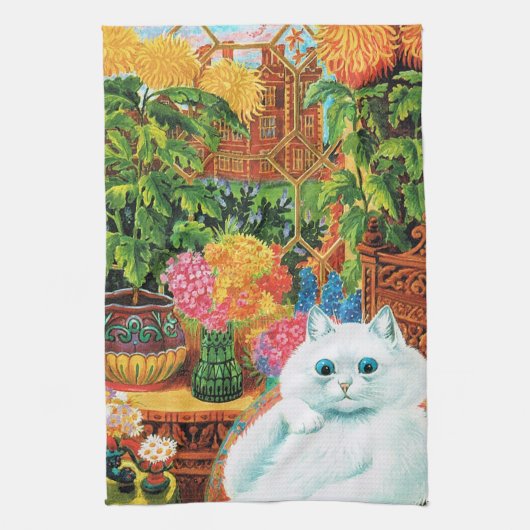 Blume liebt Katze, Louis Wain Handtuch (Vertikal)