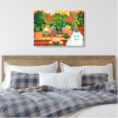 Blume liebt Katze, Louis Wain Leinwanddruck (Insitu (Schlafzimmer))