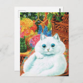 Blume liebt Katze, Louis Wain Postkarte (Vorne/Hinten)