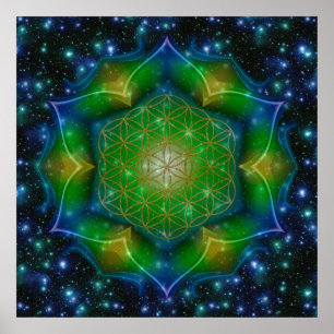 BLUME LIFE/Blume des Lebens Mandala V Poster