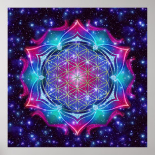BLUME LIFE/Blume DES Lebens Quadrats des Poster