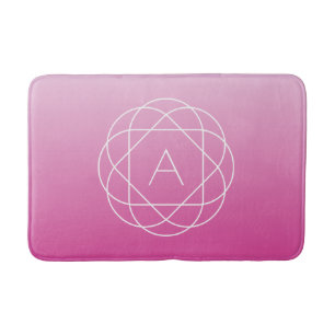 Blume-like Geometric Monogram   Pink Shaded Ombre Badematte