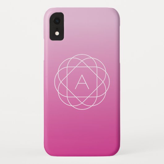 Blume-like Geometric Monogram | Pink Shaded Ombre Case-Mate iPhone Hülle (Rückseite)