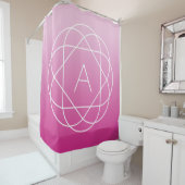 Blume-like Geometric Monogram | Pink Shaded Ombre Duschvorhang (Beispiel)