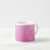 Blume-like Geometric Monogram | Pink Shaded Ombre Espressotasse (Vorderseite Rechts)