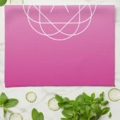 Blume-like Geometric Monogram | Pink Shaded Ombre Geschirrtuch (Gefaltet)