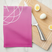 Blume-like Geometric Monogram | Pink Shaded Ombre Geschirrtuch (Viertel Falte)