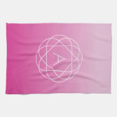 Blume-like Geometric Monogram | Pink Shaded Ombre Geschirrtuch (Horizontal)