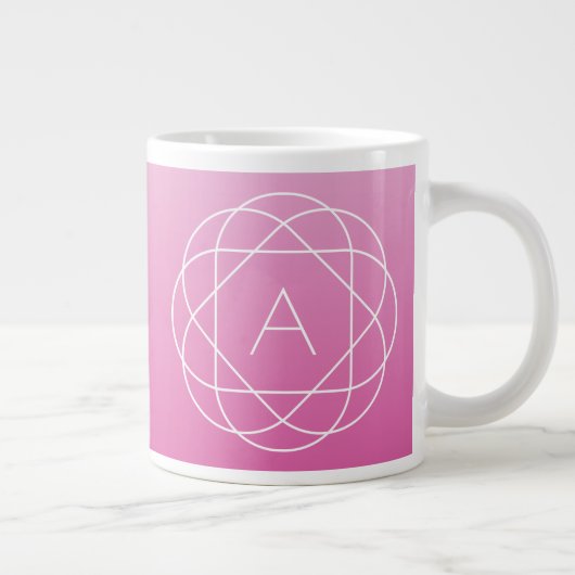 Blume-like Geometric Monogram | Pink Shaded Ombre Jumbo-Tasse (Rechts)