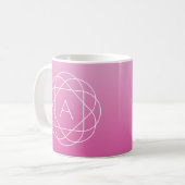 Blume-like Geometric Monogram | Pink Shaded Ombre Kaffeetasse (Vorderseite Links)
