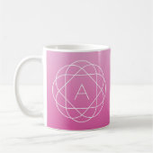 Blume-like Geometric Monogram | Pink Shaded Ombre Kaffeetasse (Links)