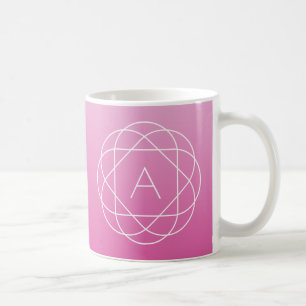 Blume-like Geometric Monogram   Pink Shaded Ombre Kaffeetasse