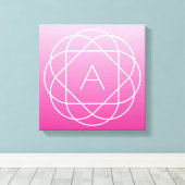 Blume-like Geometric Monogram | Pink Shaded Ombre Leinwanddruck (Insitu (Holzboden))