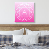Blume-like Geometric Monogram | Pink Shaded Ombre Leinwanddruck (Insitu (Schlafzimmer))