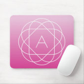 Blume-like Geometric Monogram | Pink Shaded Ombre Mousepad (Mit Mouse)