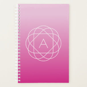 Blume-like Geometric Monogram   Pink Shaded Ombre Planer