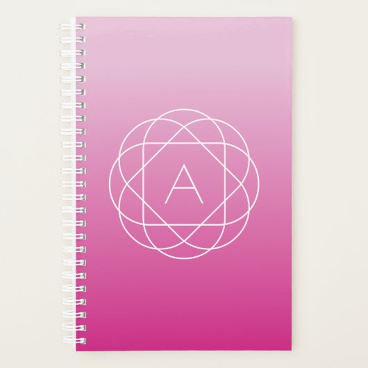 Blume-like Geometric Monogram | Pink Shaded Ombre Planer (Vorderseite)