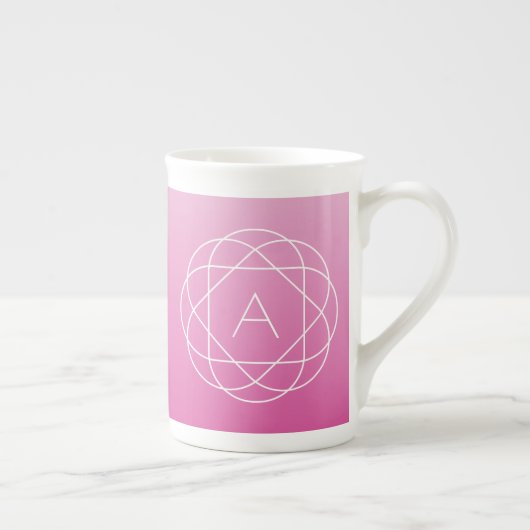 Blume-like Geometric Monogram | Pink Shaded Ombre Porzellantasse (Rechts)