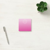 Blume-like Geometric Monogram | Pink Shaded Ombre Post-it Klebezettel (Büro)
