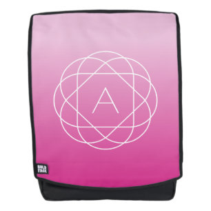 Blume-like Geometric Monogram   Pink Shaded Ombre Rucksack