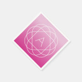 Blume-like Geometric Monogram | Pink Shaded Ombre Serviette (Ecke)