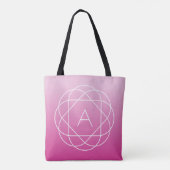 Blume-like Geometric Monogram | Pink Shaded Ombre Tasche (Rückseite)