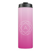 Blume-like Geometric Monogram | Pink Shaded Ombre Thermosbecher (Vorderseite)
