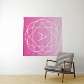 Blume-like Geometric Monogram | Pink Shaded Ombre Wandteppich (Beispiel (Horizontal))