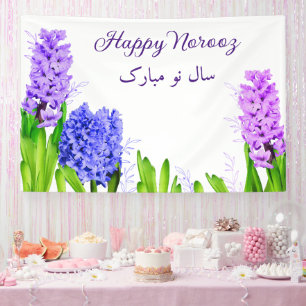 Blume Lila Blue Pink Hyacinth Happy Norooz Banner