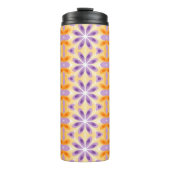 Blume Lila Gelborange Thermosbecher (Vorderseite)
