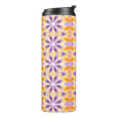 Blume Lila Gelborange Thermosbecher (Nach links gedreht)
