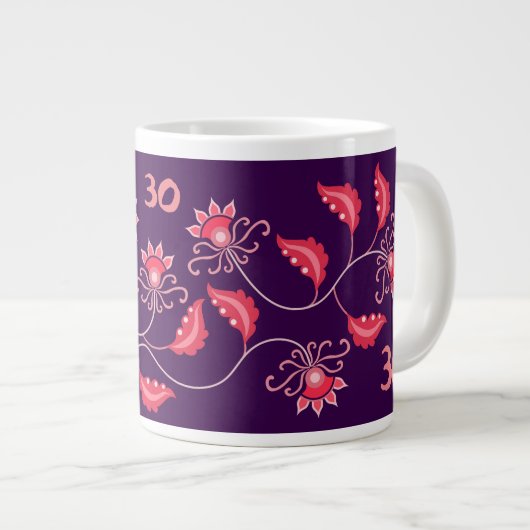 BLUME LILA GIFT GIRLFRIEND, EHEFRAU, HUSBAND Jumbo-Tasse (Vorderseite Rechts)